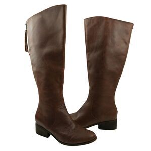 Lucky Brand Boots Womens 8.5M Knee High Leather Lanesha Slouch Boots